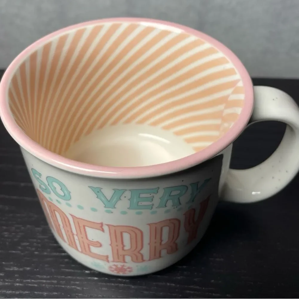 Peppermint & Pine “So Very Merry” Retro Ceramic Christmas Mug